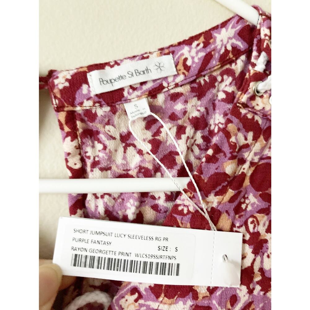 NWT POUPETTE ST BARTH Lucy Jumpsuit Romper Purple Fantasy S - Picture 7 of 10